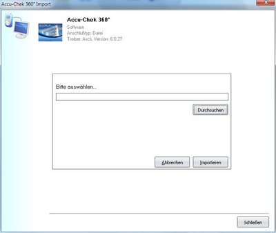 Datenübernahme von Accu-Chek 360 ins Diabetes-Tagebuch